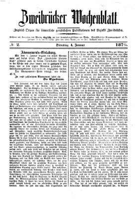 Zweibrücker Wochenblatt Dienstag 4. Januar 1870