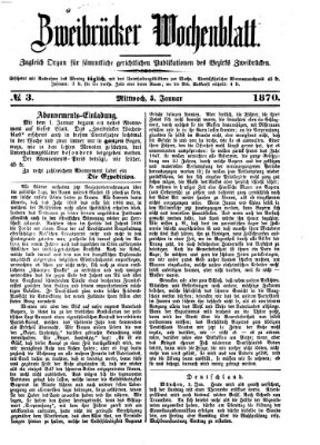 Zweibrücker Wochenblatt Mittwoch 5. Januar 1870