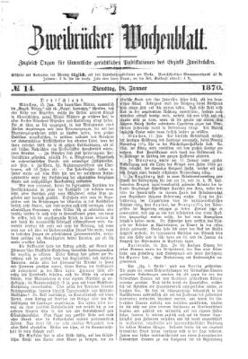 Zweibrücker Wochenblatt Dienstag 18. Januar 1870