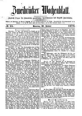 Zweibrücker Wochenblatt Sonntag 30. Januar 1870