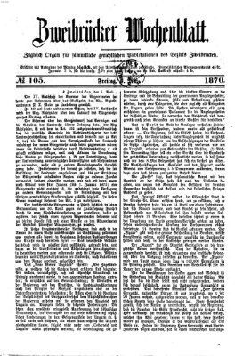 Zweibrücker Wochenblatt Freitag 6. Mai 1870