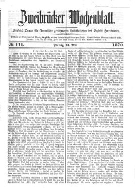 Zweibrücker Wochenblatt Freitag 13. Mai 1870
