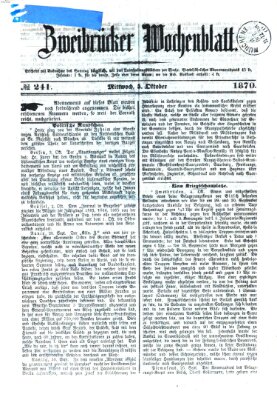 Zweibrücker Wochenblatt Mittwoch 5. Oktober 1870
