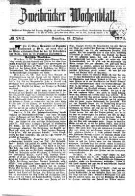 Zweibrücker Wochenblatt Samstag 29. Oktober 1870