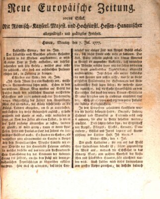 Neue europäische Zeitung Montag 7. Juli 1777