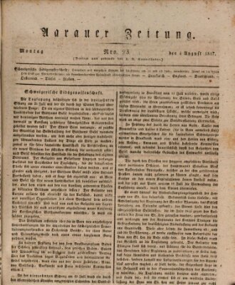 Aarauer Zeitung Montag 4. August 1817