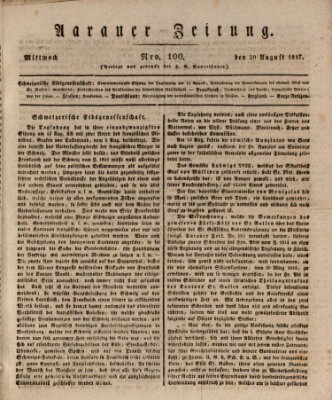 Aarauer Zeitung Mittwoch 20. August 1817