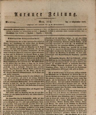 Aarauer Zeitung Montag 15. September 1817