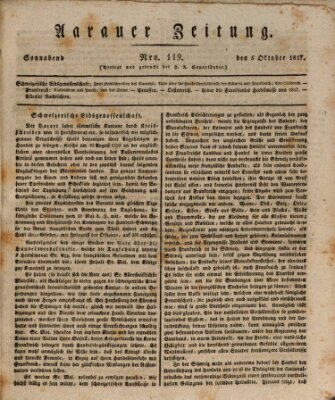 Aarauer Zeitung Sonntag 5. Oktober 1817