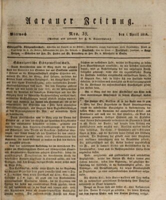 Aarauer Zeitung Mittwoch 1. April 1818