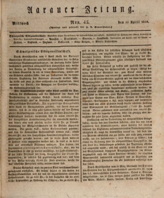 Aarauer Zeitung Mittwoch 15. April 1818