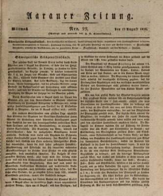 Aarauer Zeitung Mittwoch 19. August 1818