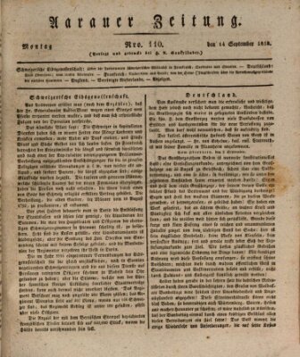 Aarauer Zeitung Montag 14. September 1818
