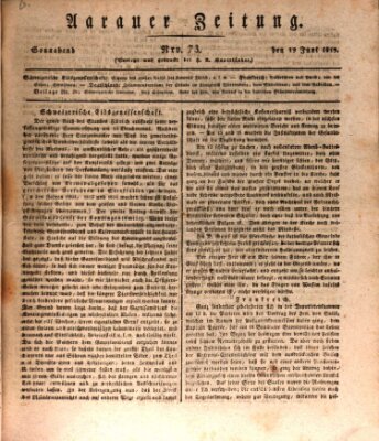 Aarauer Zeitung Samstag 19. Juni 1819