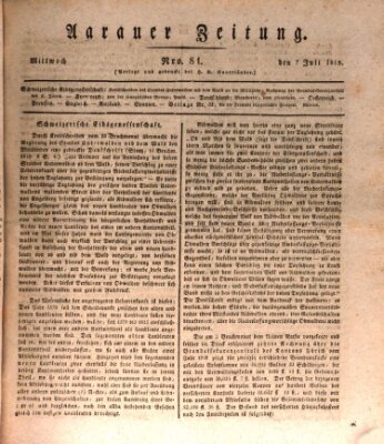 Aarauer Zeitung Mittwoch 7. Juli 1819