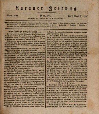 Aarauer Zeitung Samstag 7. August 1819