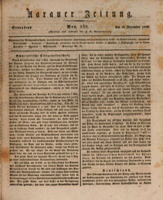Aarauer Zeitung Samstag 18. November 1820