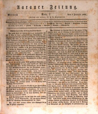 Aarauer Zeitung Mittwoch 3. Januar 1821