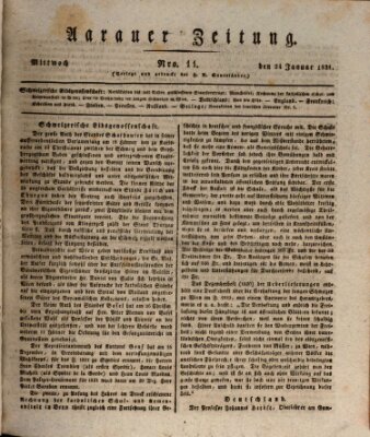 Aarauer Zeitung Mittwoch 24. Januar 1821