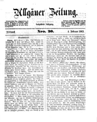 Allgäuer Zeitung Mittwoch 4. Februar 1863