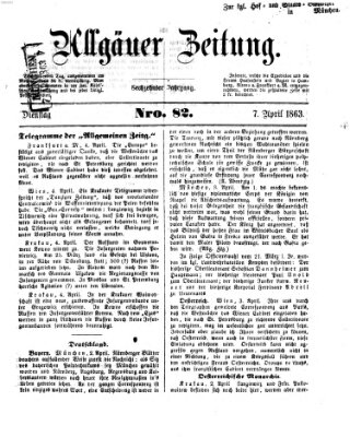 Allgäuer Zeitung Dienstag 7. April 1863