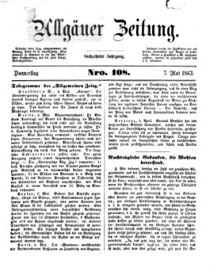 Allgäuer Zeitung Donnerstag 7. Mai 1863