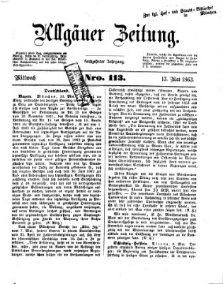Allgäuer Zeitung Mittwoch 13. Mai 1863