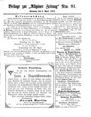 Allgäuer Zeitung Sonntag 5. April 1863
