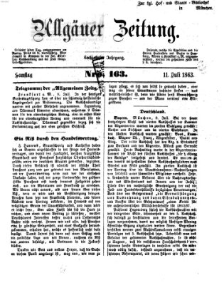 Allgäuer Zeitung Samstag 11. Juli 1863