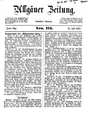 Allgäuer Zeitung Donnerstag 23. Juli 1863