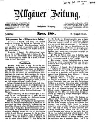 Allgäuer Zeitung Sonntag 9. August 1863