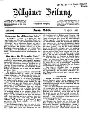 Allgäuer Zeitung Mittwoch 21. Oktober 1863