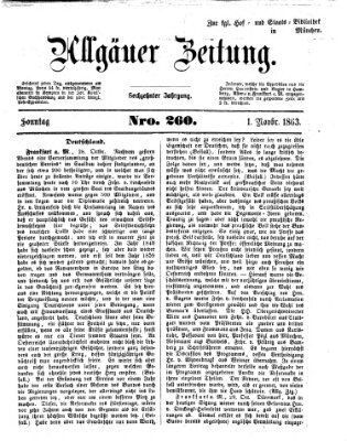 Allgäuer Zeitung Sonntag 1. November 1863