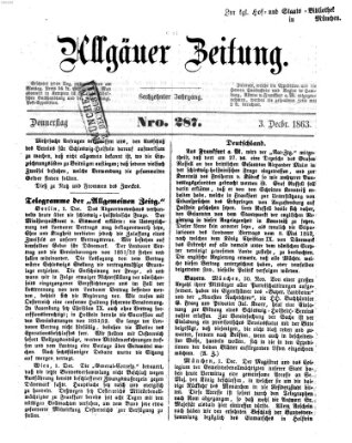 Allgäuer Zeitung Donnerstag 3. Dezember 1863