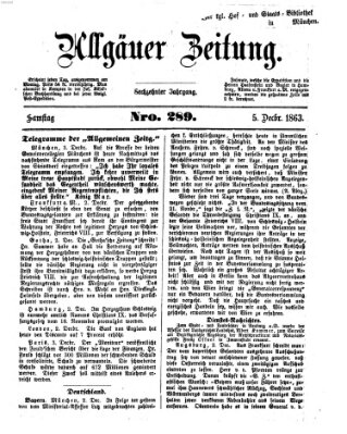 Allgäuer Zeitung Samstag 5. Dezember 1863