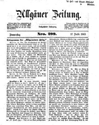 Allgäuer Zeitung Donnerstag 17. Dezember 1863