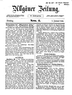 Allgäuer Zeitung Dienstag 5. Januar 1864