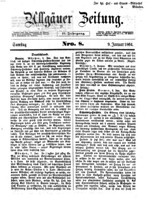 Allgäuer Zeitung Samstag 9. Januar 1864