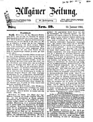 Allgäuer Zeitung Freitag 22. Januar 1864