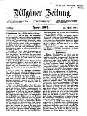 Allgäuer Zeitung Freitag 29. April 1864