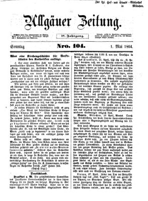 Allgäuer Zeitung Sonntag 1. Mai 1864