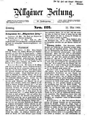 Allgäuer Zeitung Sonntag 22. Mai 1864