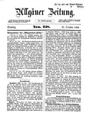 Allgäuer Zeitung Dienstag 25. Oktober 1864