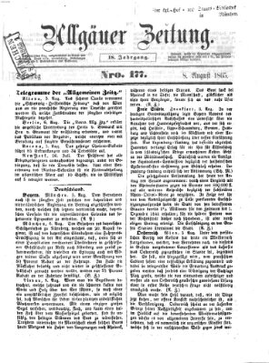 Allgäuer Zeitung Dienstag 8. August 1865