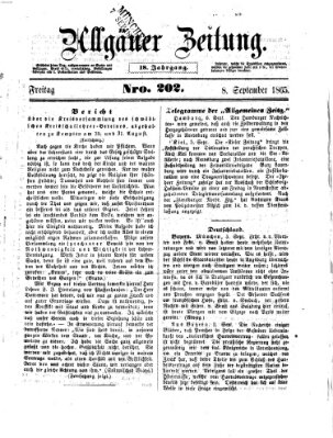 Allgäuer Zeitung Freitag 8. September 1865