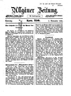 Allgäuer Zeitung Sonntag 5. November 1865