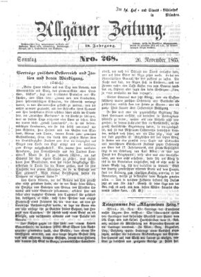 Allgäuer Zeitung Sonntag 26. November 1865