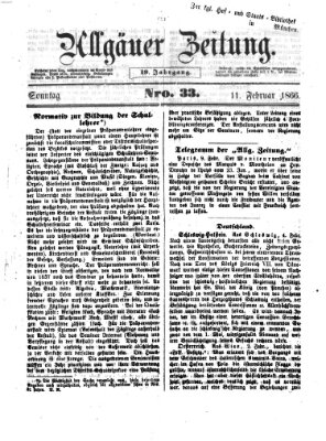 Allgäuer Zeitung Sonntag 11. Februar 1866