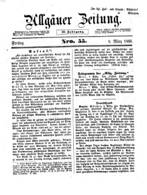 Allgäuer Zeitung Freitag 9. März 1866