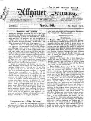 Allgäuer Zeitung Sonntag 29. April 1866